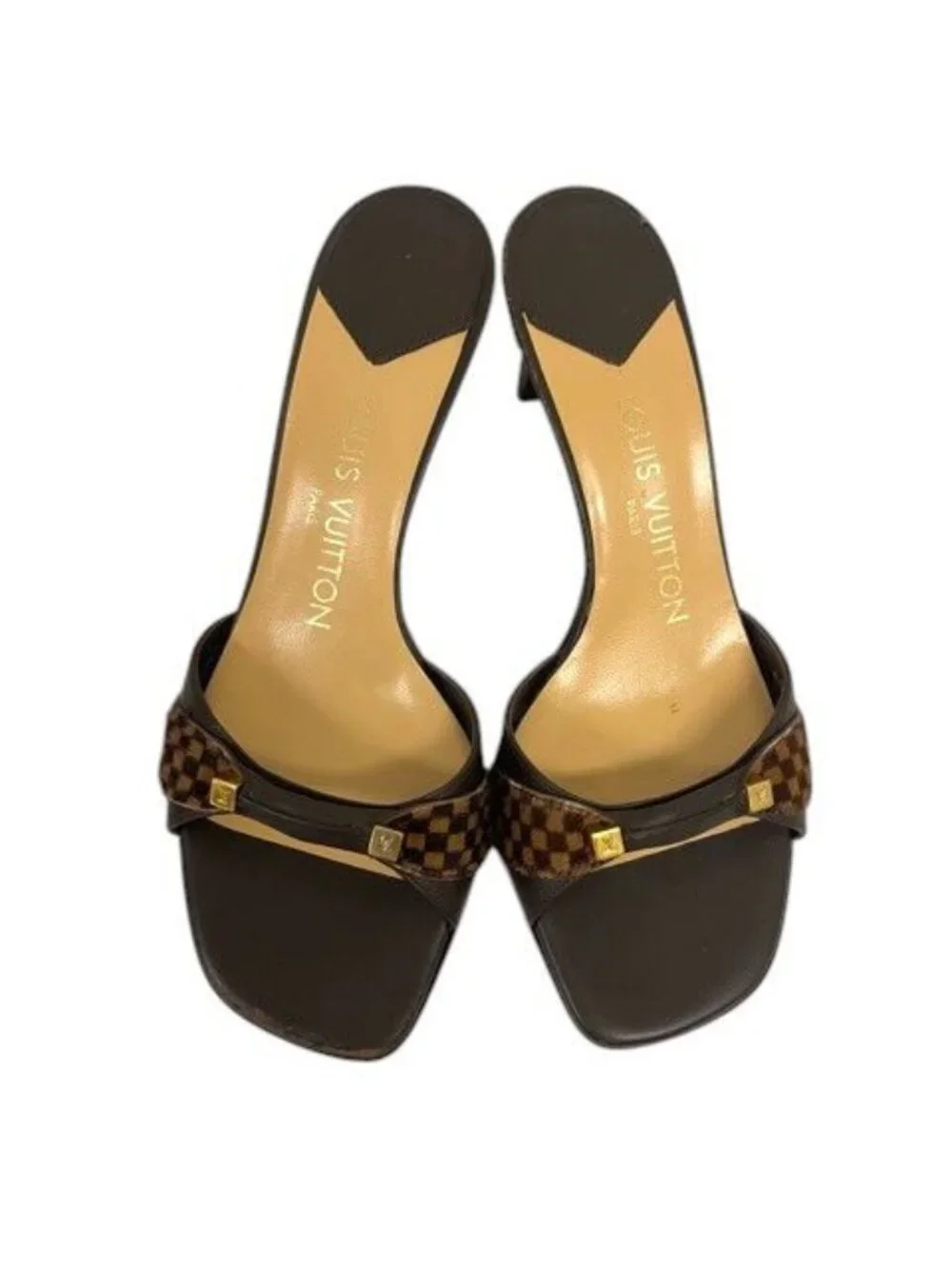 Louis Vuitton Sandals Damier Logo Brown 35.5